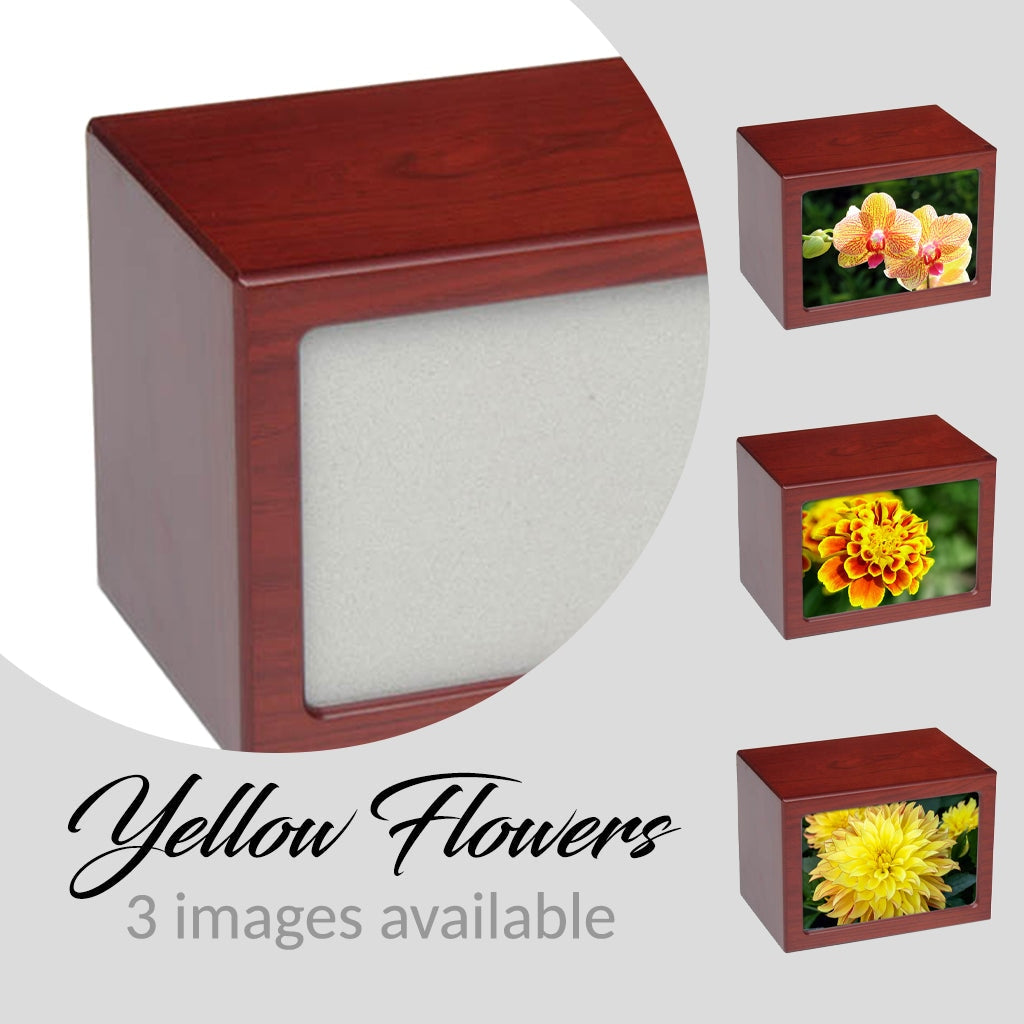 EXTRA LARGE Photo Frame urn -PY06- Yellow Flowers Cherry