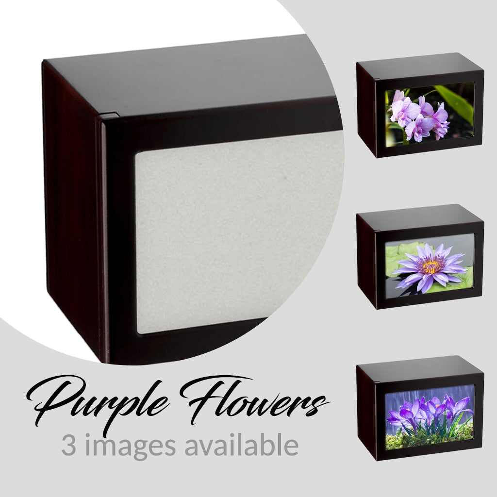 EXTRA LARGE Photo Frame urn PY06 - Purple Flowers Dark Cherry