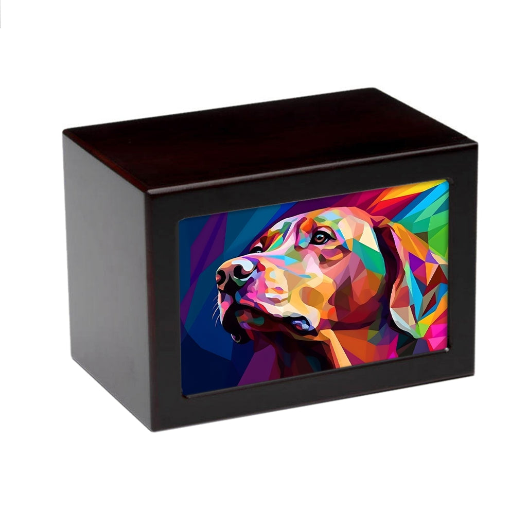 LARGE Photo Frame Urn -PY06- Abstract Dog Art Illustration Dark Cherry