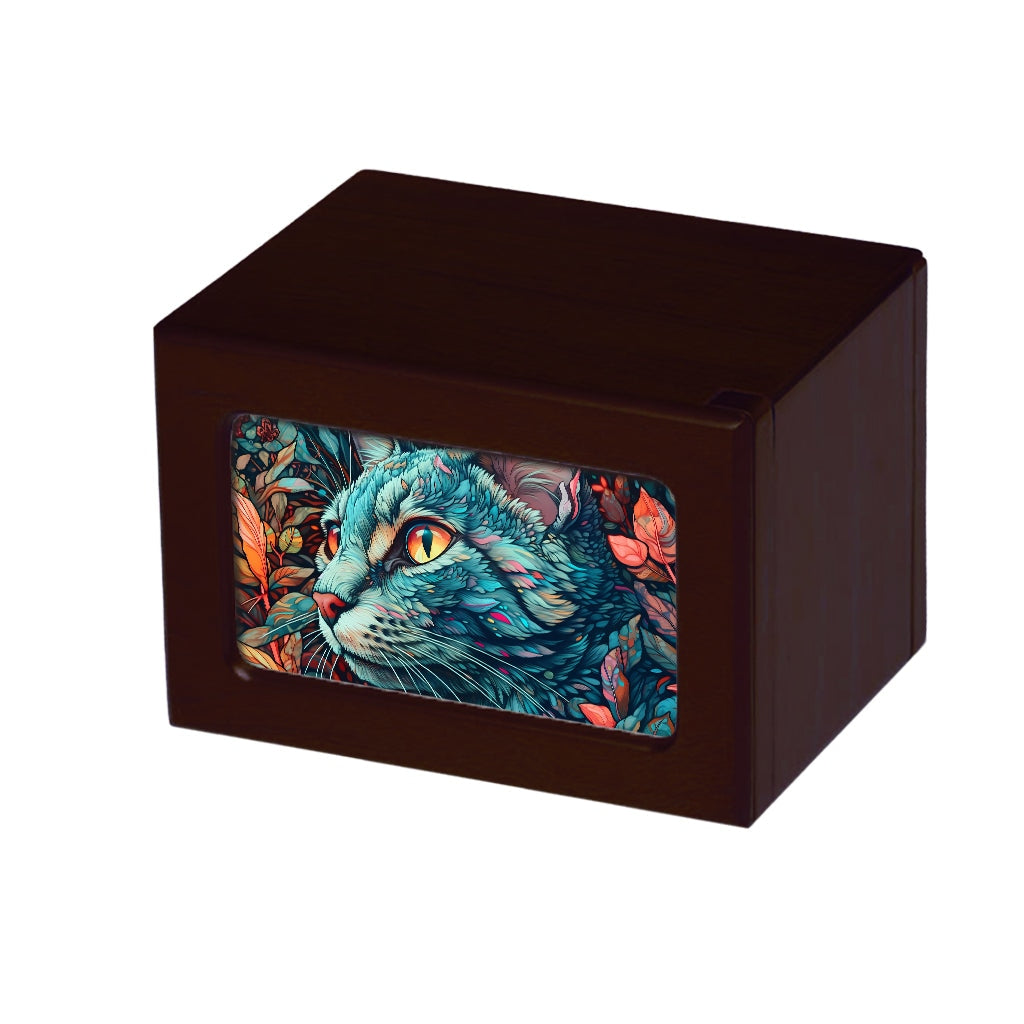 MEDIUM PY06 - Abstract Colorful Cat Dark Cherry