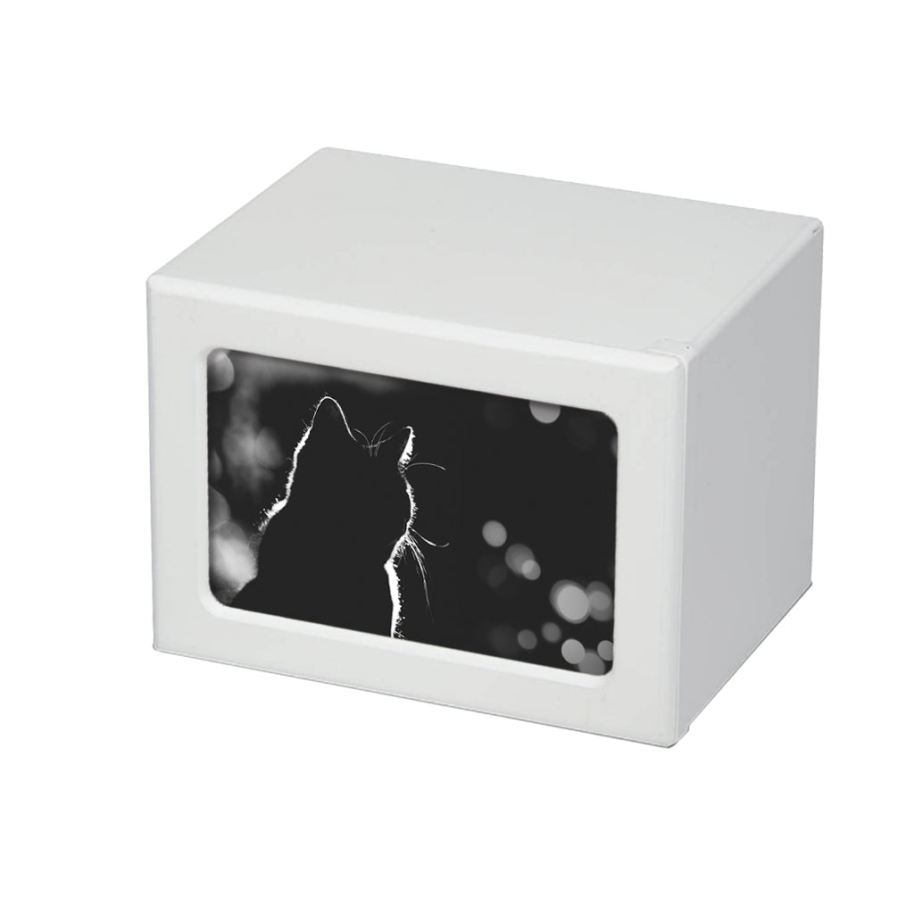 MEDIUM PY06 - Cat Silhouette at Night White