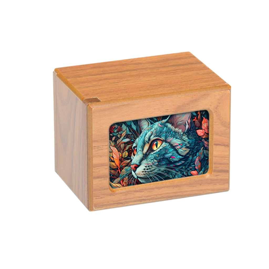 SMALL PY06 - Abstract Colorful Cat Brown