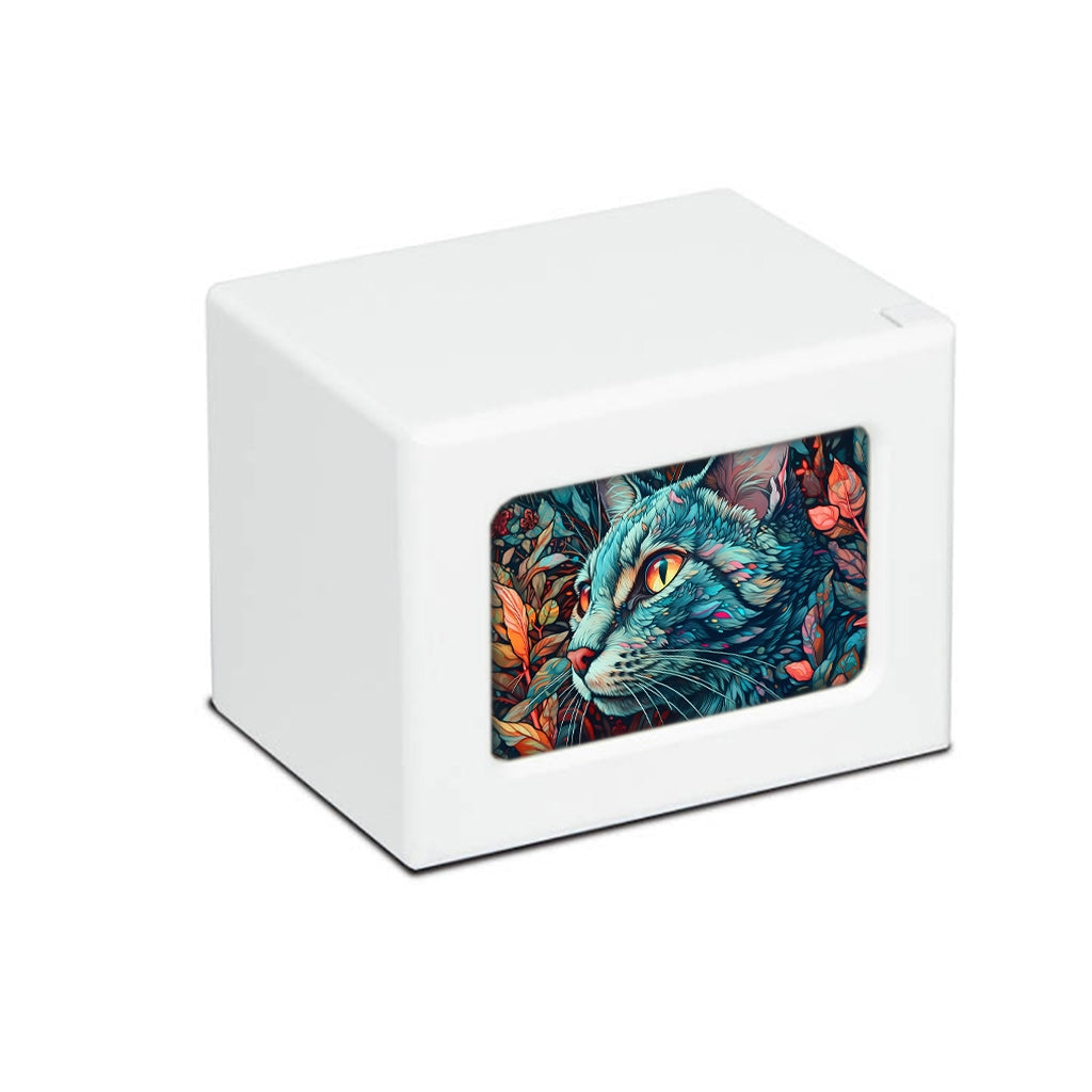 SMALL PY06 - Abstract Colorful Cat White