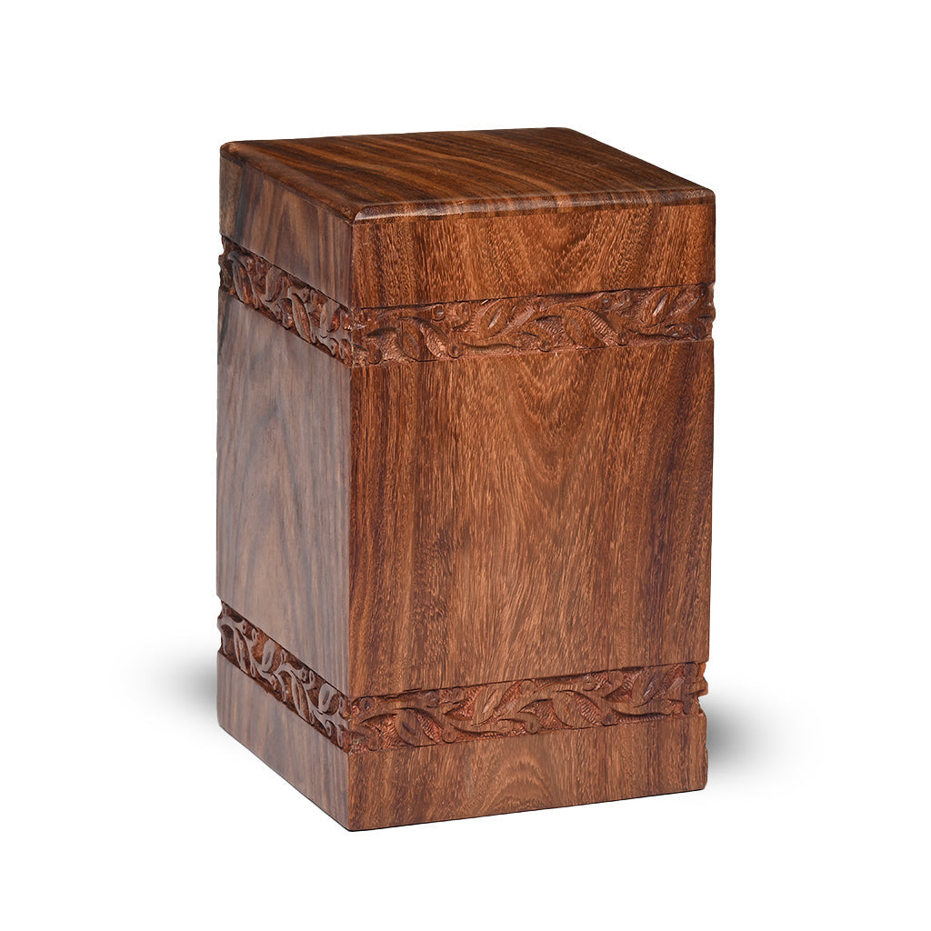 ADULT - Rosewood Tower Urn -2733- Border w/blank panels