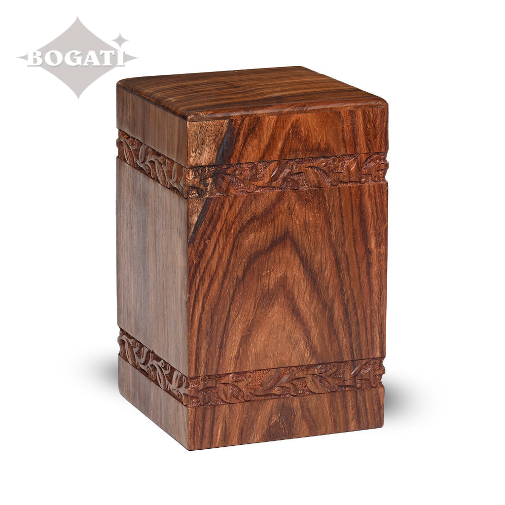 ADULT - Rosewood Tower Urn -2733- Border w/blank panels