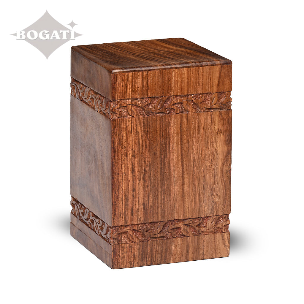 ADULT - Rosewood Tower Urn -2733- Border w/blank panels