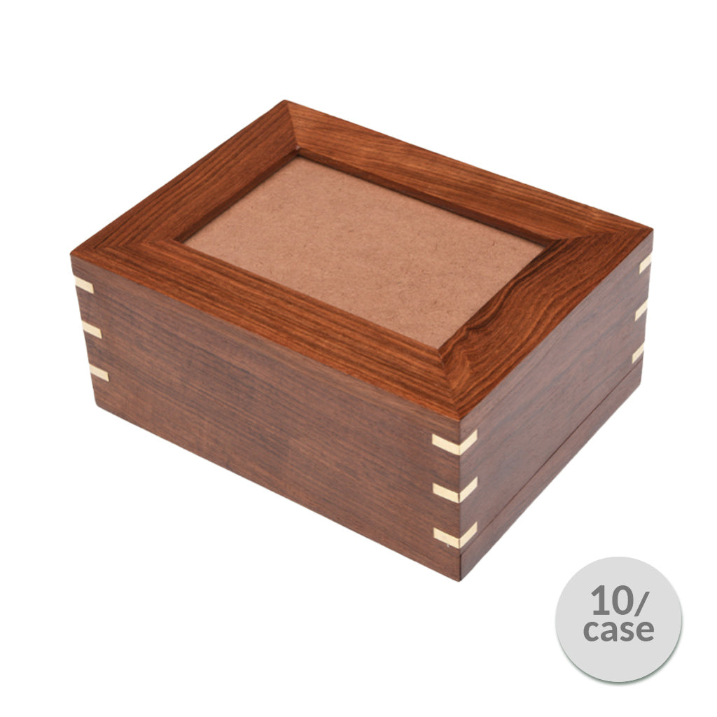 MEDIUM - Rosewood Photo Frame Urn -517- Brass coners-Case of 10