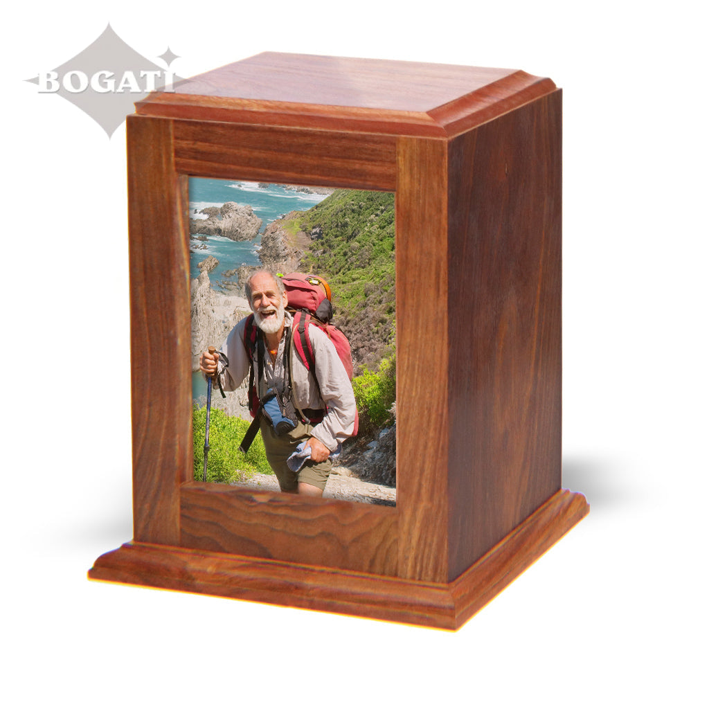 ADULT / XL - Rosewood -518- Vertical Photo Frame Urn
