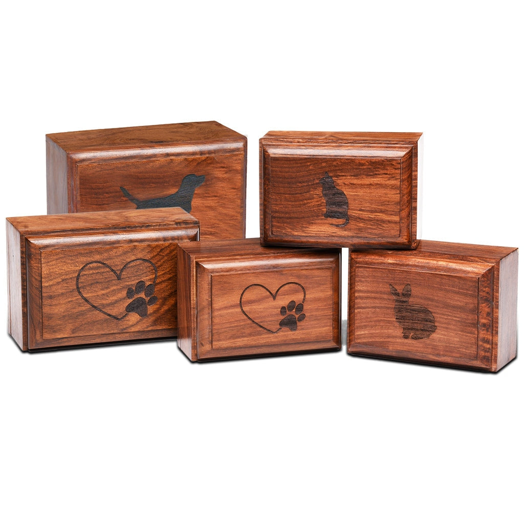 Rosewood Urn -2705- Bevel Edge - Set of 5 Pet urns