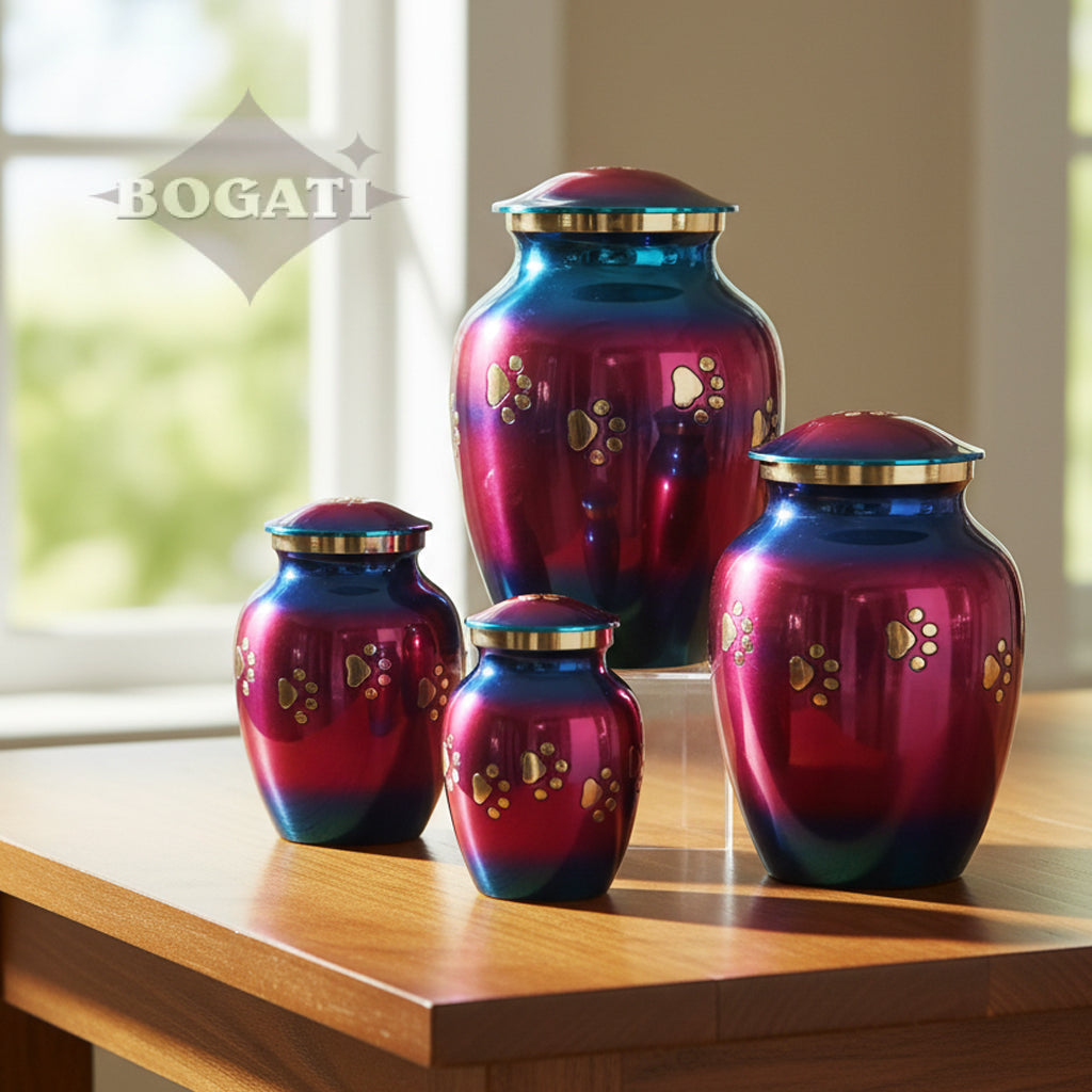 LARGE Brass Pet Urn - "Forever Paw"