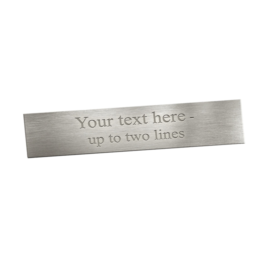 Engraved Brass Plate ~ Size 4"X 3/4" Silver plate - Silver text