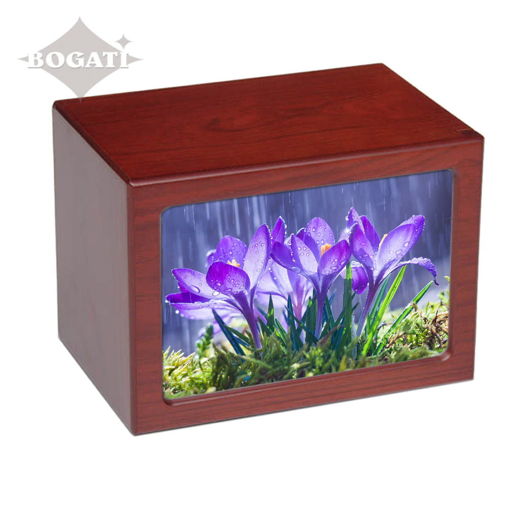 EXTRA LARGE Photo Frame urn PY06 - Purple Flowers