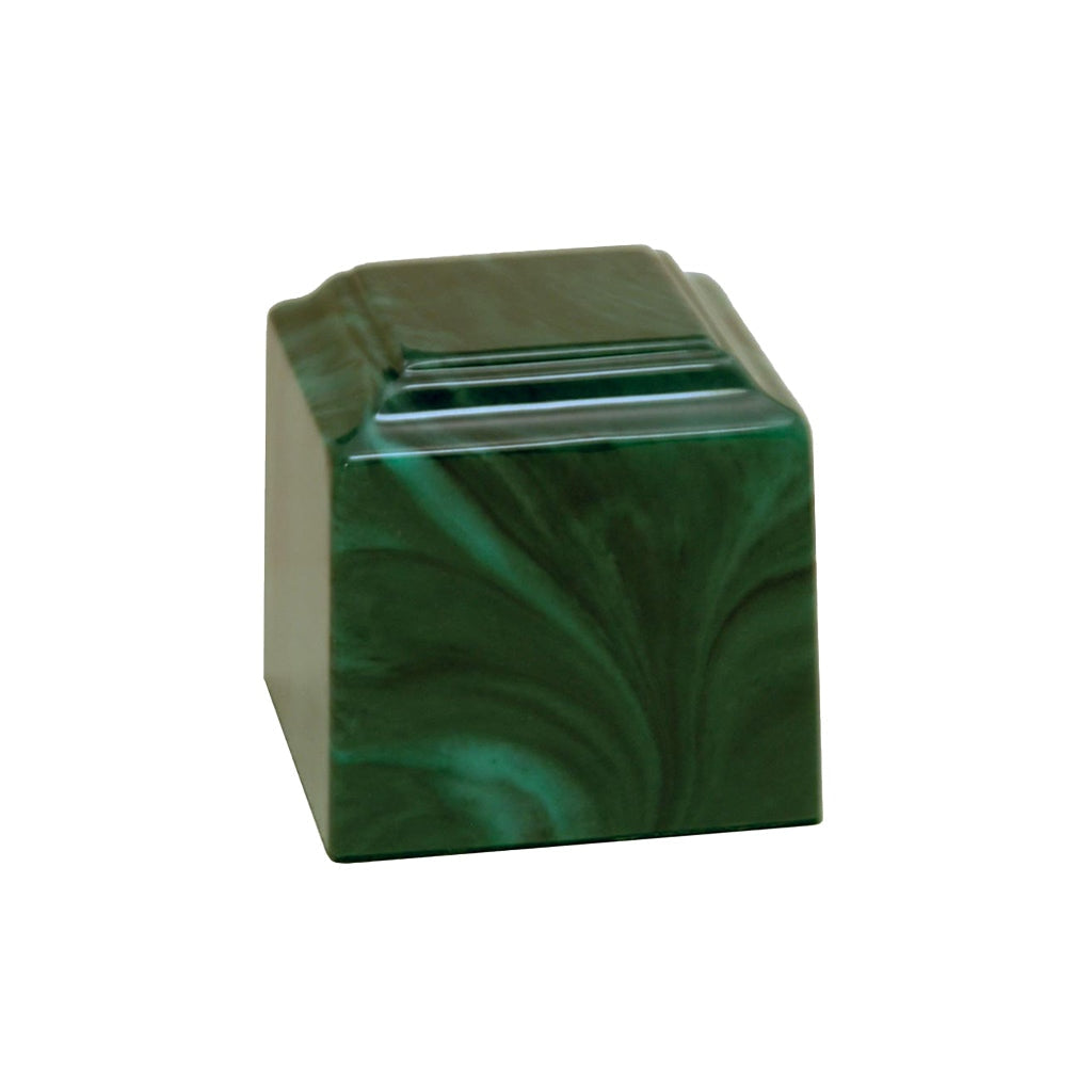 SMALL Cultured Marble Urn -390- Little TAHITI Emerald