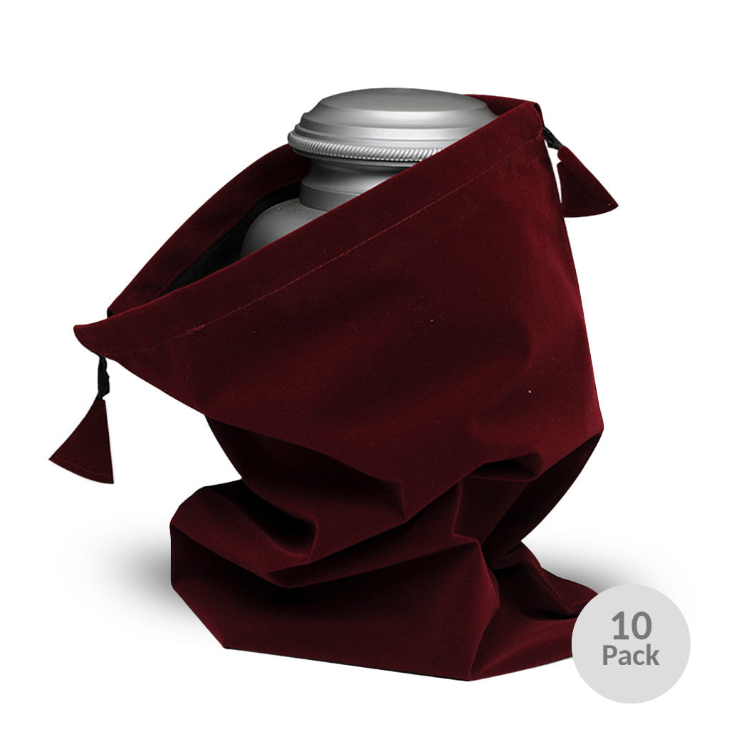 16"×16"- Velvet Urn Bag - Black, Blue OR Burgundy - Pack of 10 Burgundy