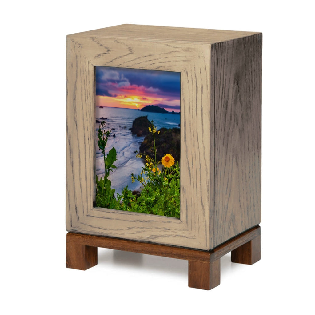 ADULT Rustic Style Photo Frame Urn - Flowers at Dusk