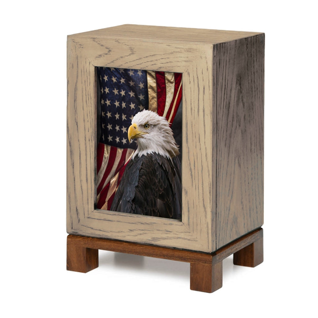 ADULT Rustic Style Photo Frame Urn - American Eagle