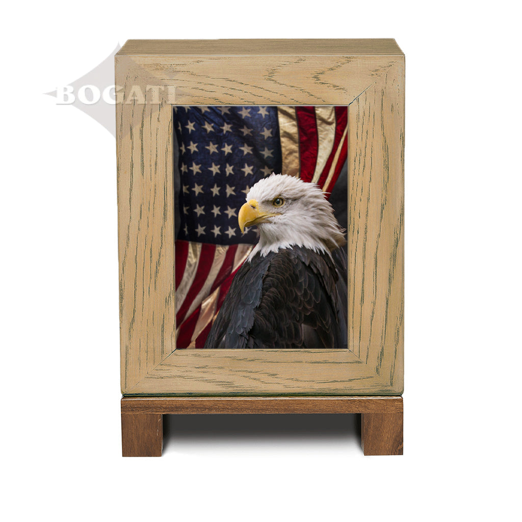 IMPERFECT SELECTION - ADULT Rustic Style Photo Frame Urn - American Eagle