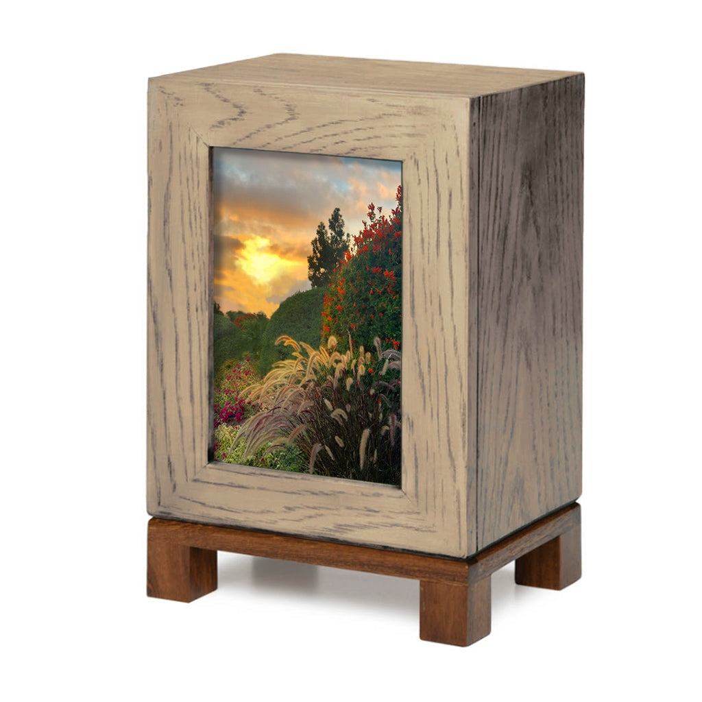 IMPERFECT SELECTION - ADULT Rustic Style Photo Frame Urn - Garden at Sunset