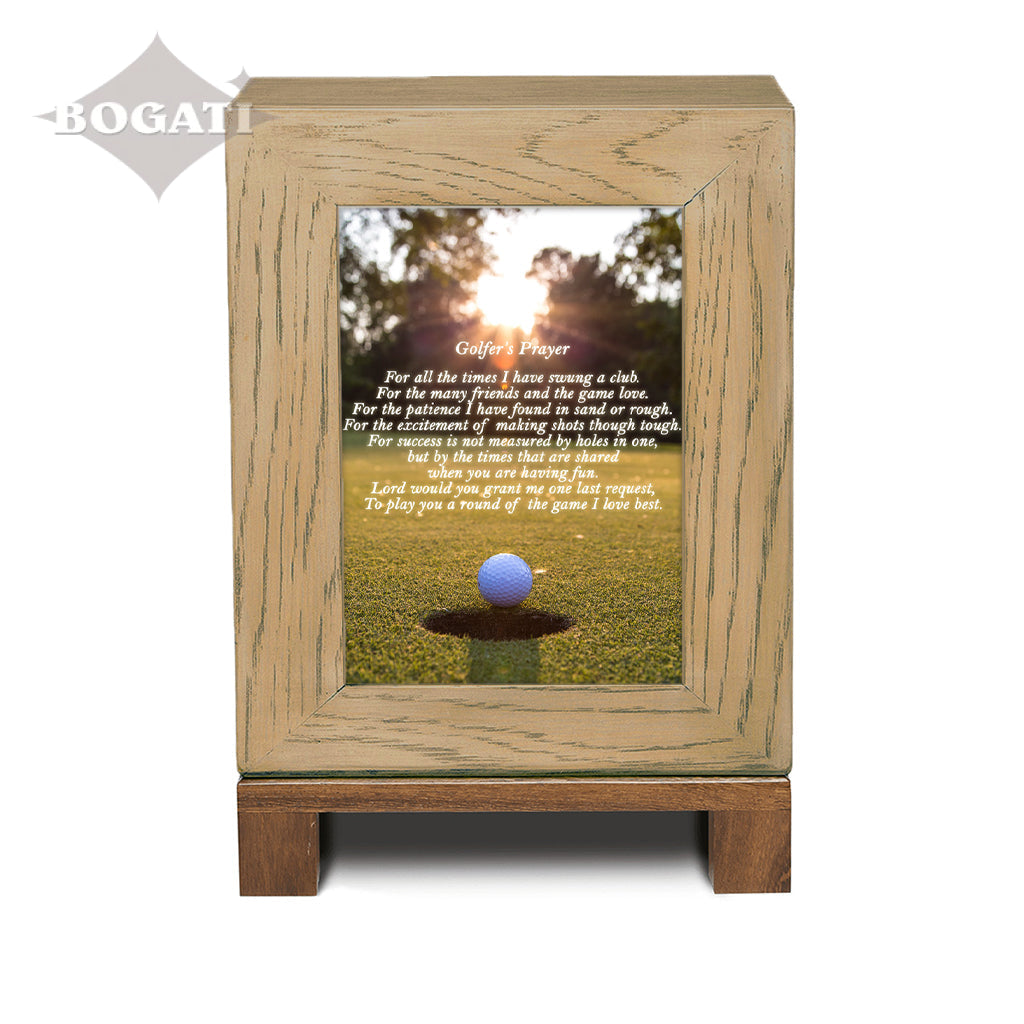 IMPERFECT SELECTION - ADULT Rustic Style Photo Frame Urn - Golfer's Prayer