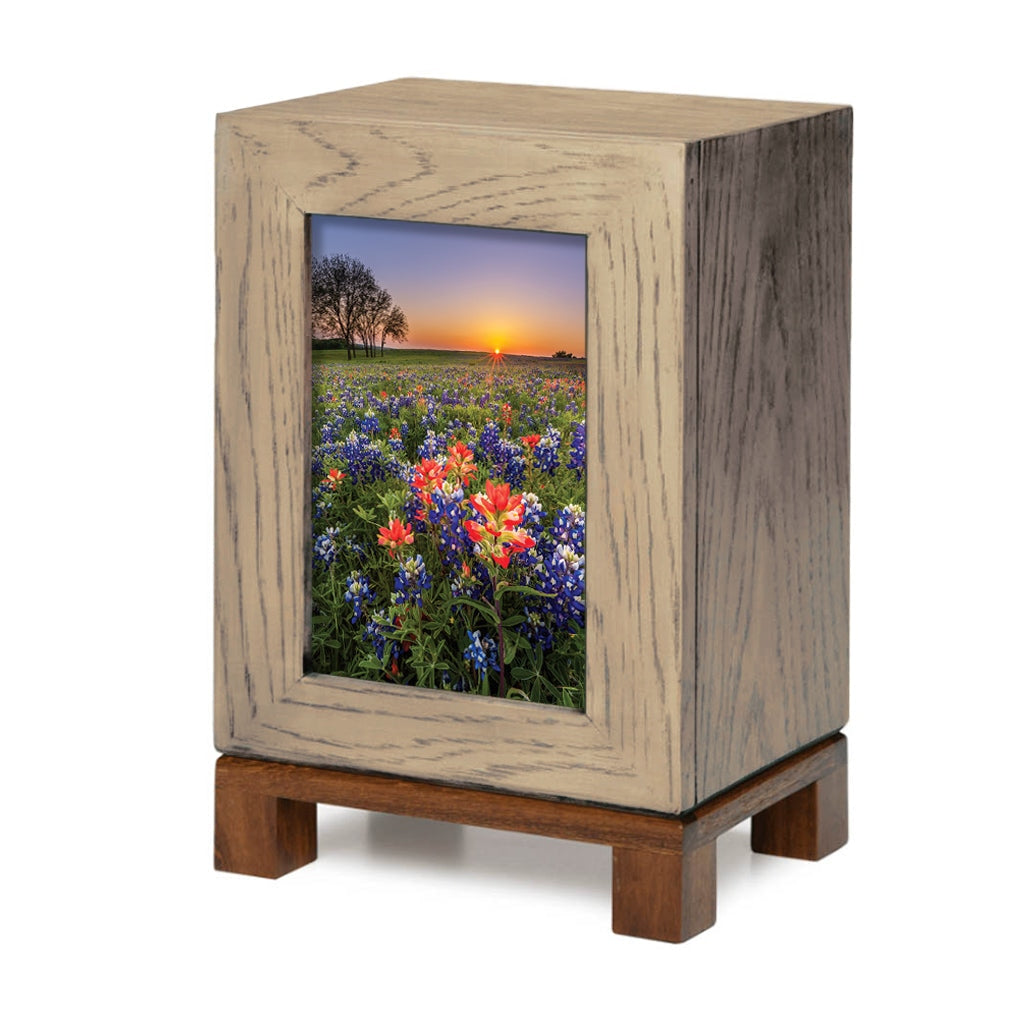 ADULT Rustic Style Photo Frame Urn - Bluebonnets