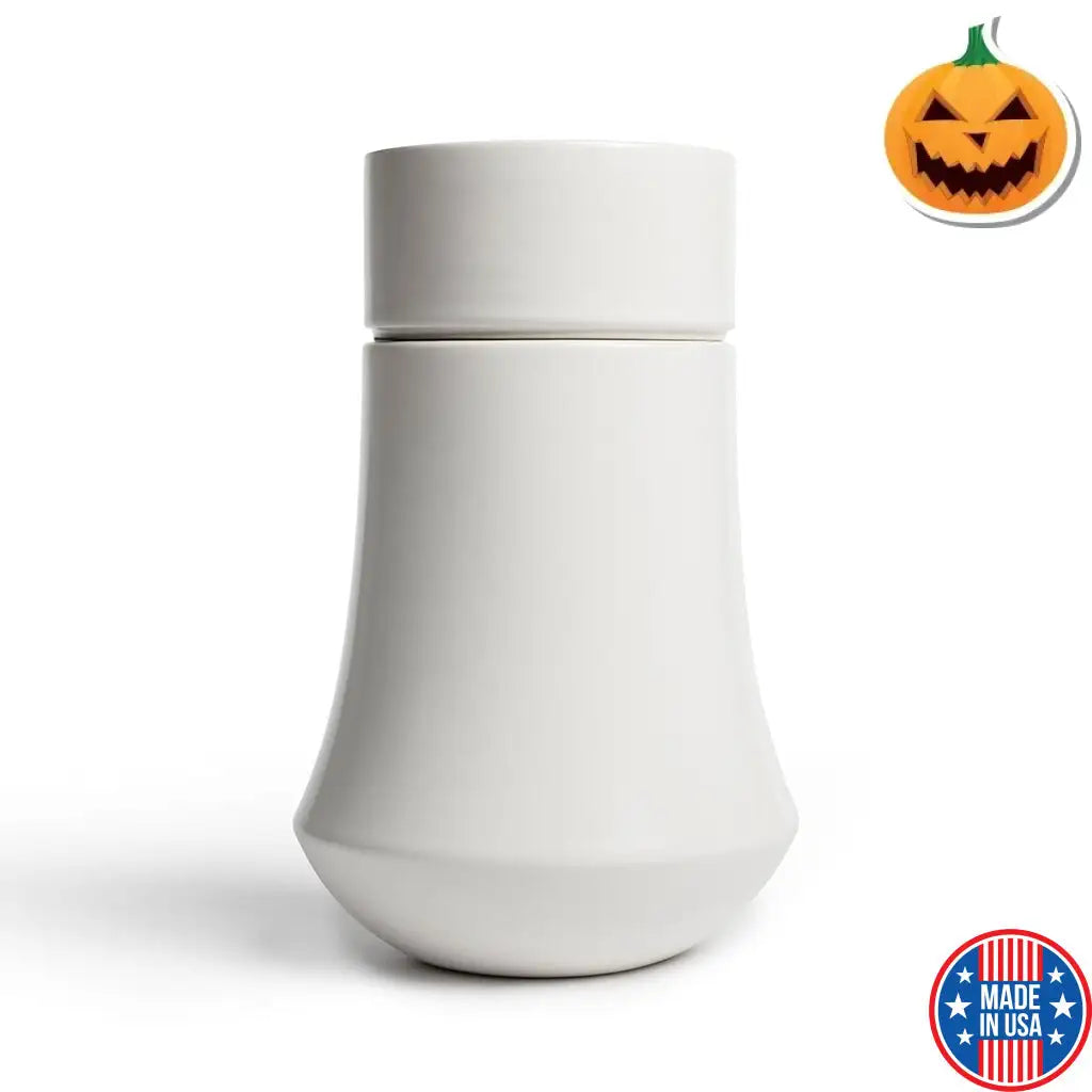 ADULT - Ceramic Urn - Solstice EMBLEM White
