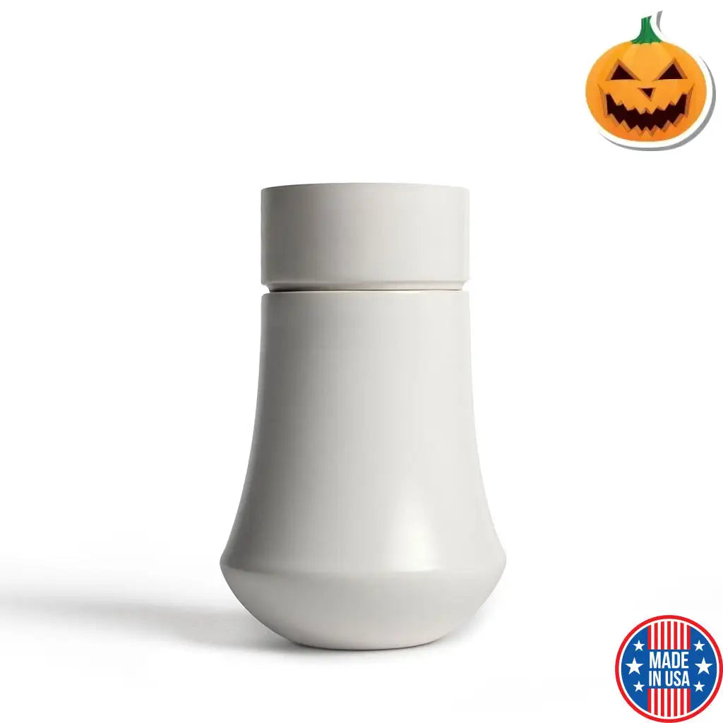 SMALL / M- Ceramic Urn - Solstice EMBLEM White