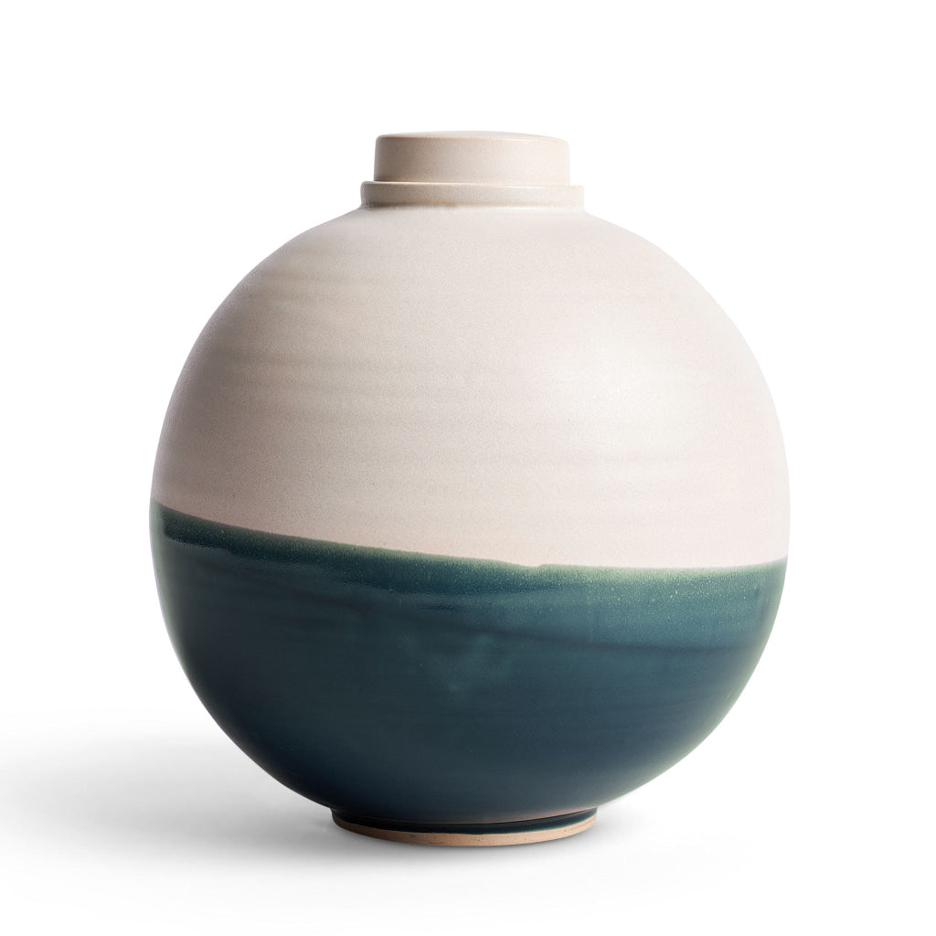 ADULT - Ceramic Urn - Solstice X Terra Noir MOON White-Blue