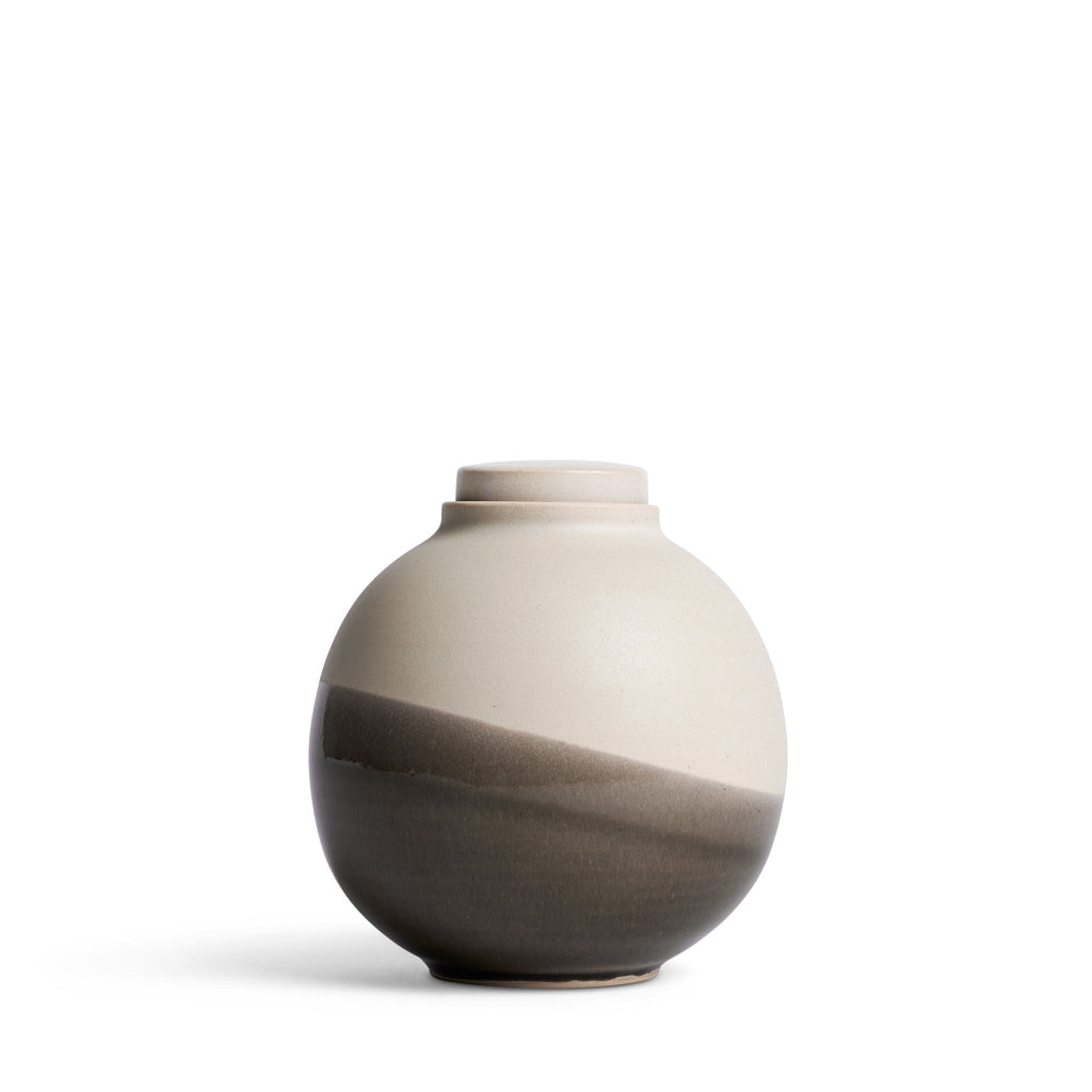 SMALL - Ceramic Urn - Solstice X Terra Noir MOON White-Gray