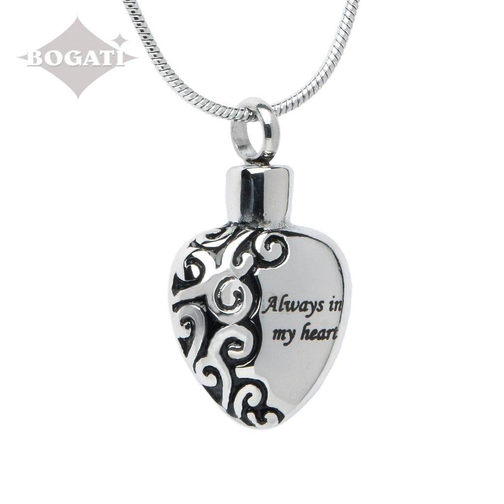 J-006 - “Always In My Heart” - Silver-tone - Pendant with Chain - Pack of 10