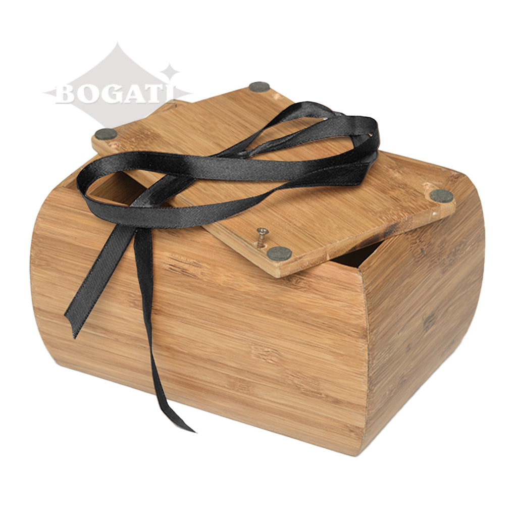 IMPERFECT SELECTION - SMALL - Bamboo Urn - 1024 - Curved edges removable Satin ribbon