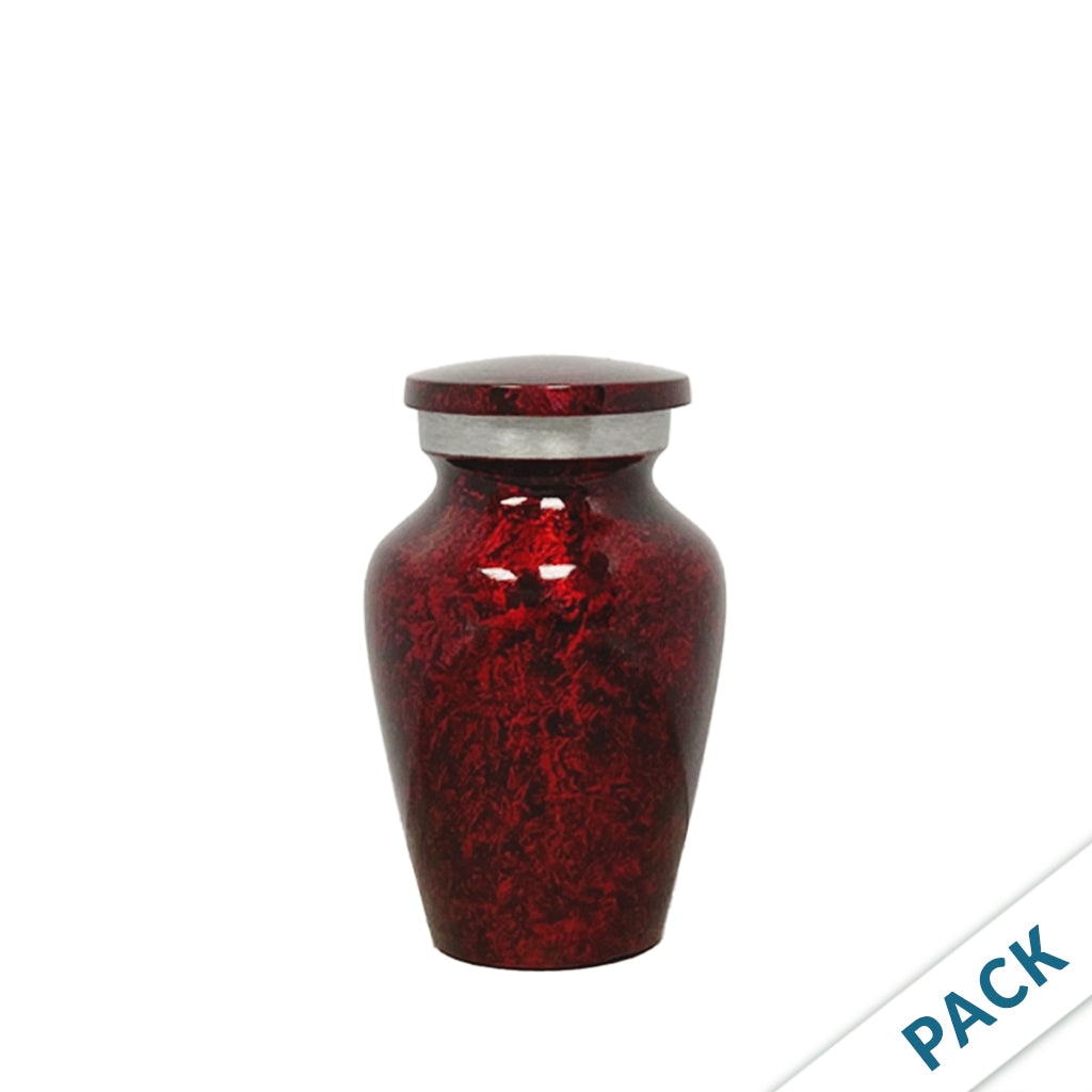 KEEPSAKE - Classic Alloy Urn -1310- Gloss finish - Pack of 10 Burgundy Red