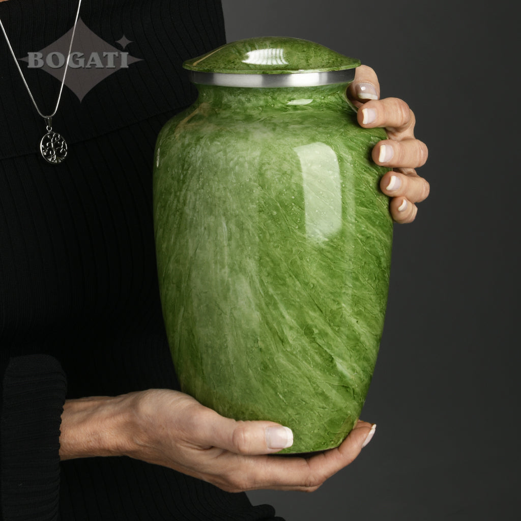 ADULT -Classic Alloy Urn - Hand-painted Stone-look