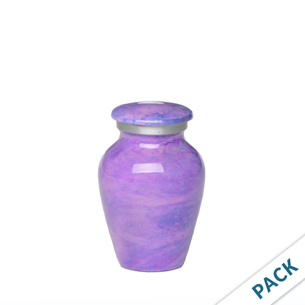 KEEPSAKE -Alloy Urn -Hand Painted Stone-look - Pack of 10 Purple
