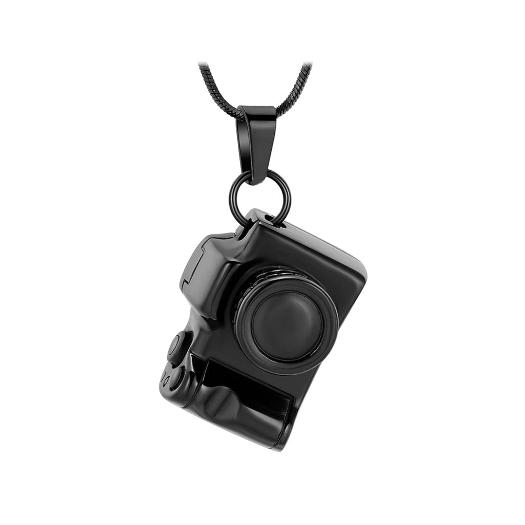 CLEARANCE - J-1855 - Camera - Pendant with Chain - Black