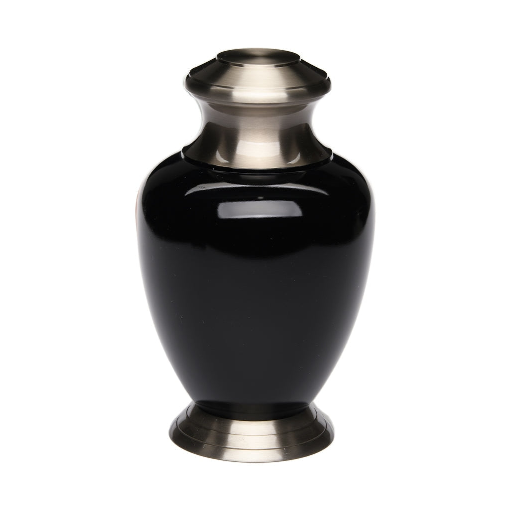 ADULT Brass urn -1966- Pewter with Solid Color Finish Black