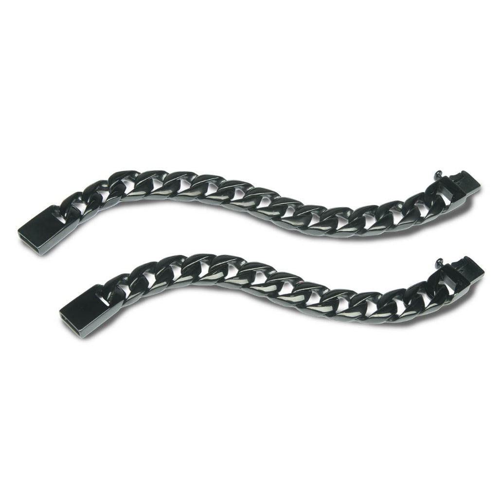 Black Curb Chain Bracelet Big Links – 7.25"