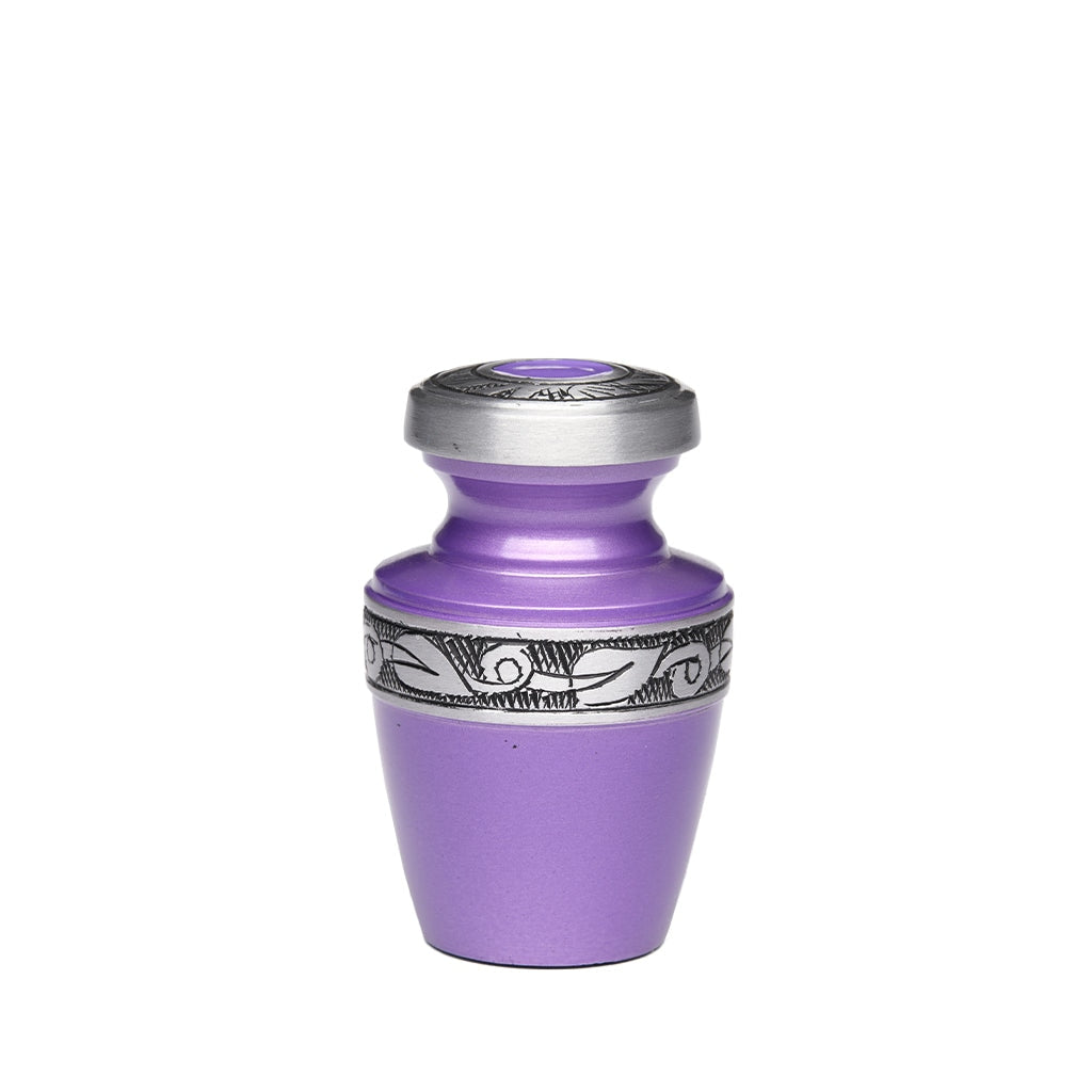 KEEPSAKE - Alloy Urn -2116- Grecian with Bogati Jasmine Border Purple