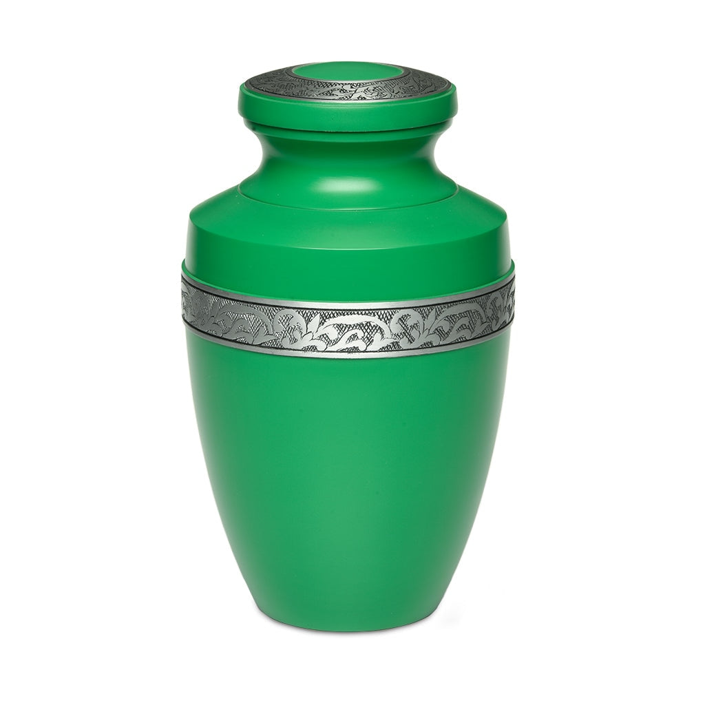 ADULT - Alloy Urn -3076- Grecian with Flowing Vine Green