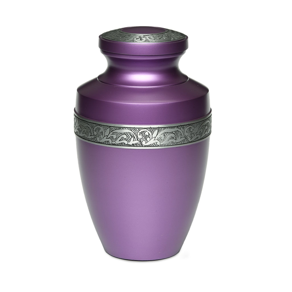ADULT - Alloy Urn -3076- Grecian with Flowing Vine Purple