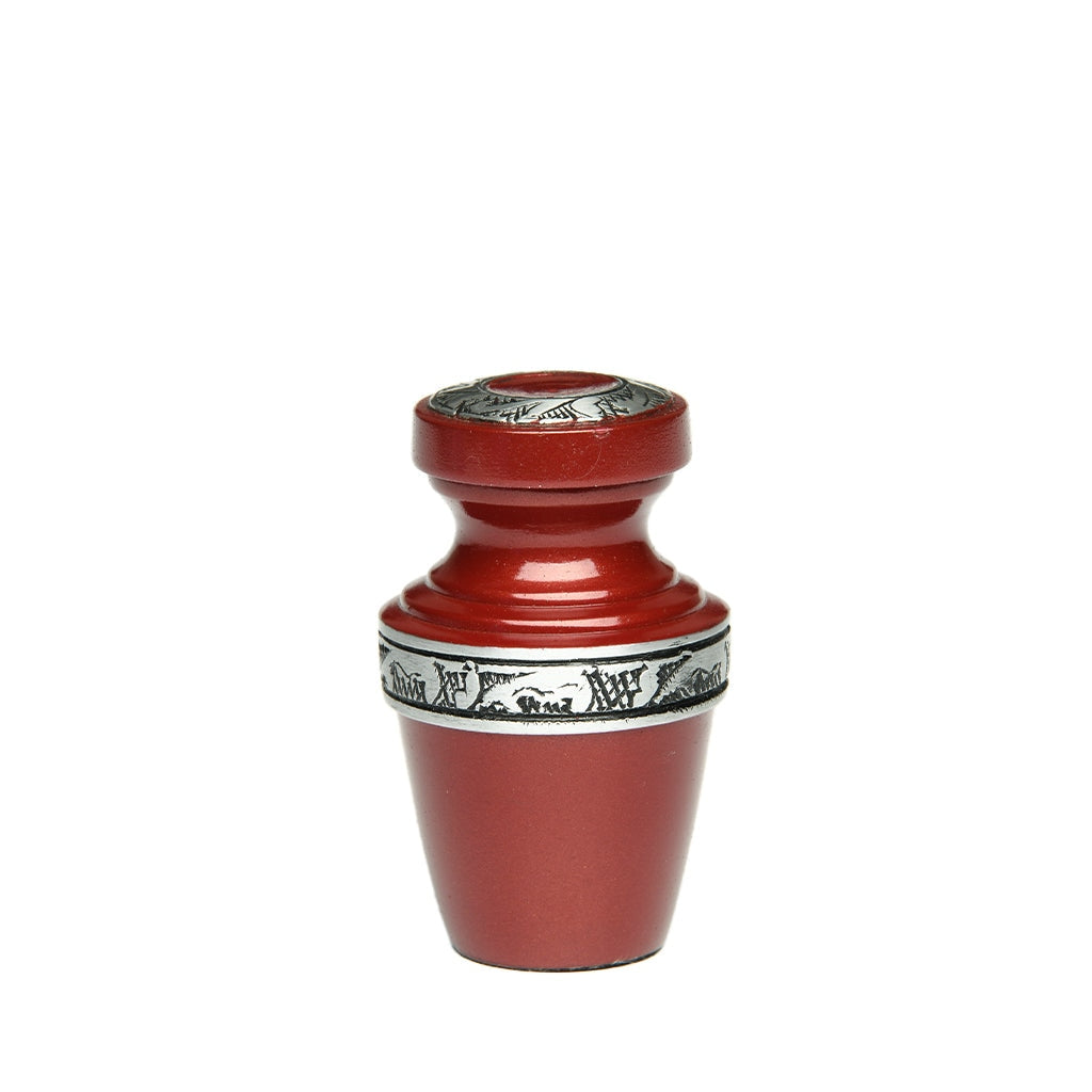 KEEPSAKE - Alloy Urn -3076- Grecian with Flowing Vine Brick Red