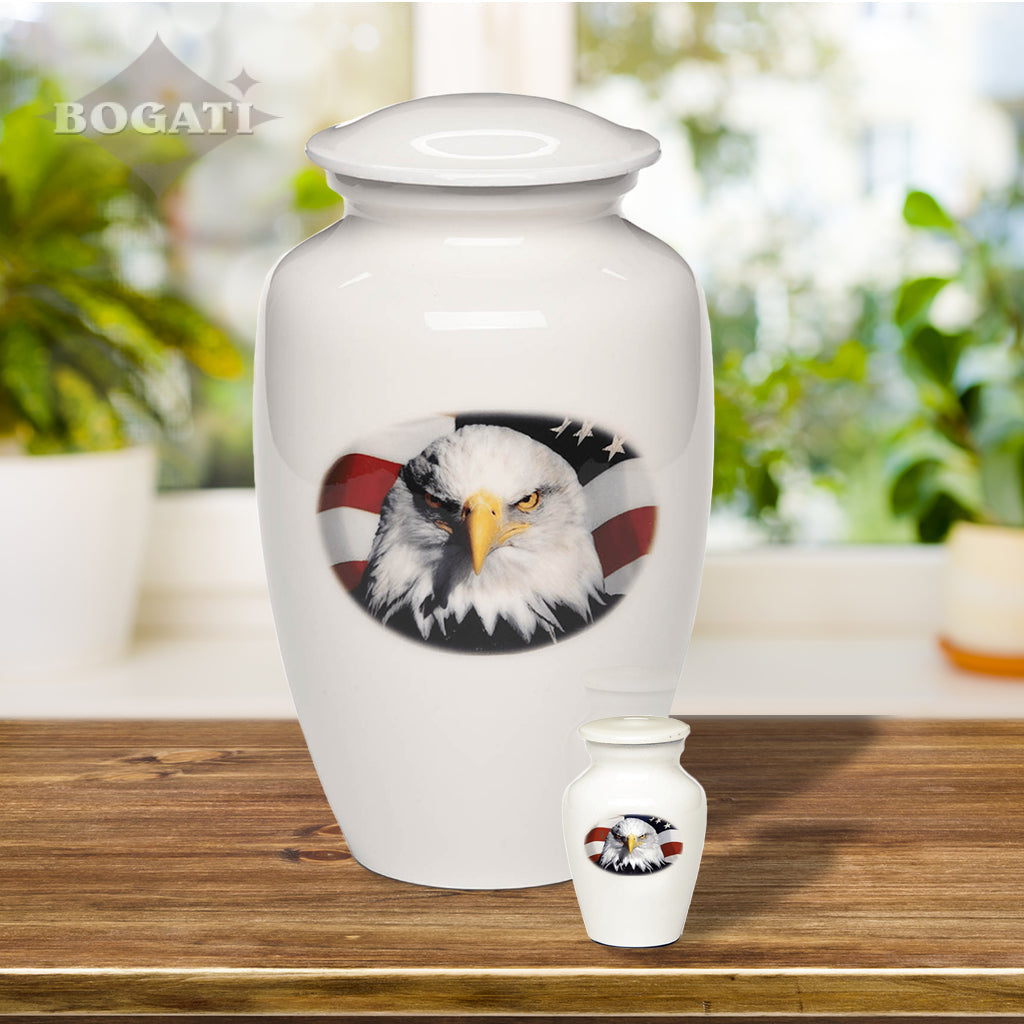 KEEPSAKE -Classic Alloy Urn -4000- EAGLE and FLAG