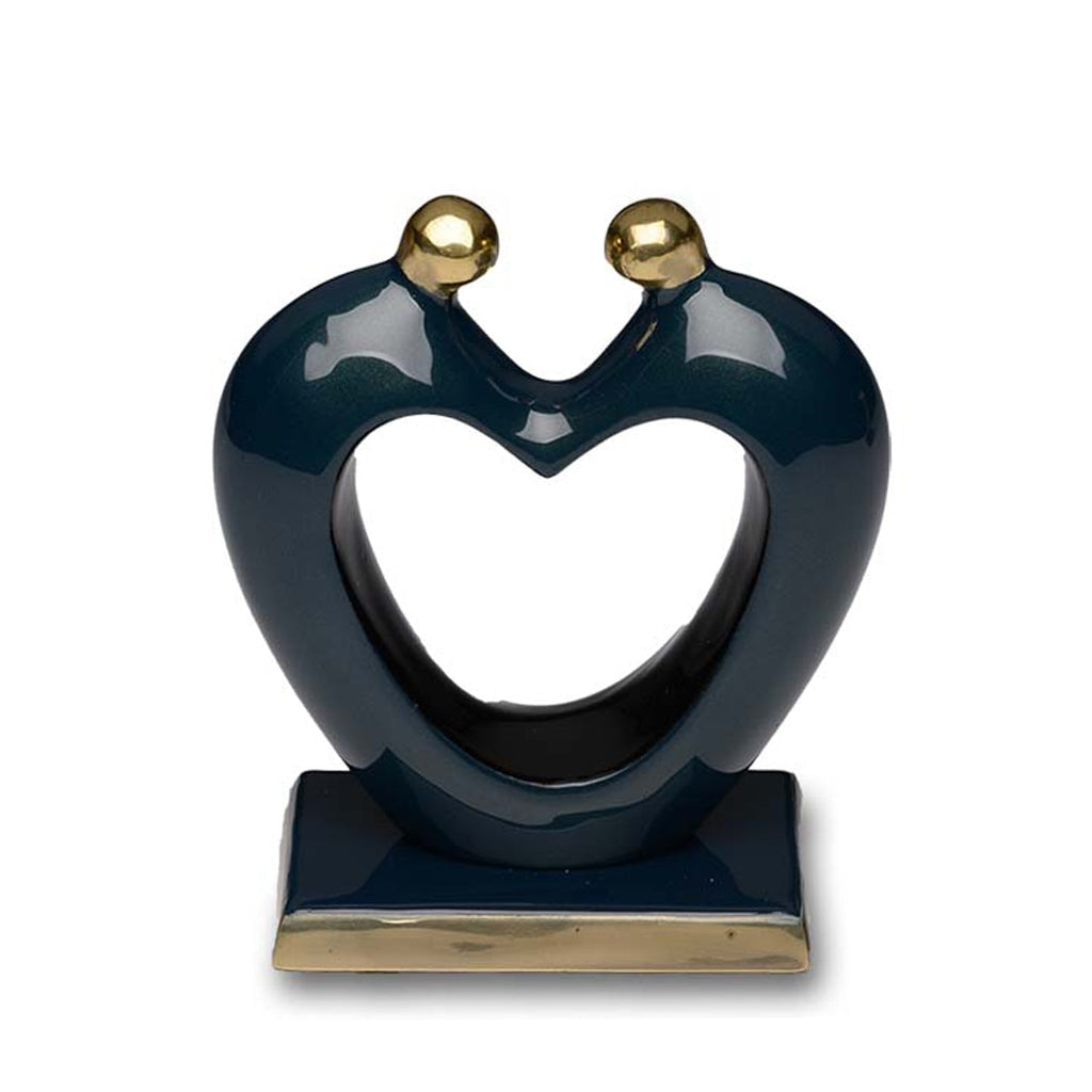 IMPERFECT SELECTION EXTRA SMALL Brass Urn -4001- Couple holding hands - Dark Blue