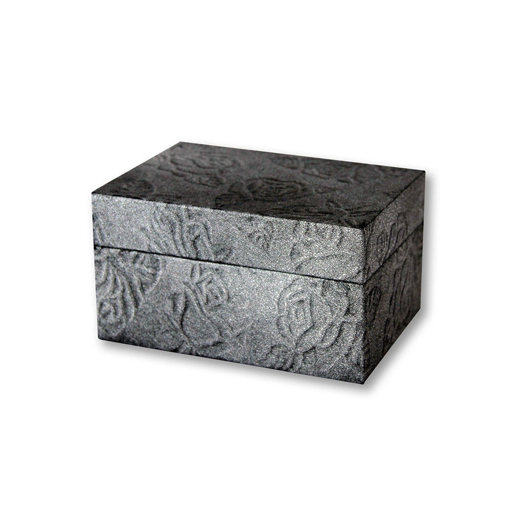 LARGE Chest Earth Urns Embossed Metallic Black