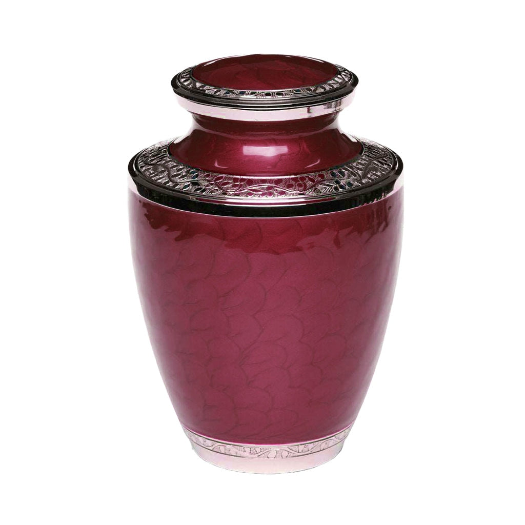 IMPERFECT SELECTION - ADULT - Nickel plated Brass Urn 5-5542- RED Wine with Silver