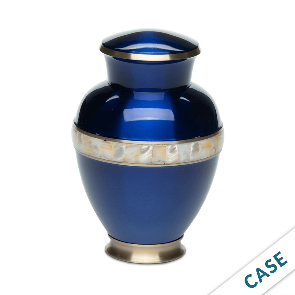 ADULT - Brass Urn -5000-1 - High-gloss Mother of Pearl - Case of 6 Blue