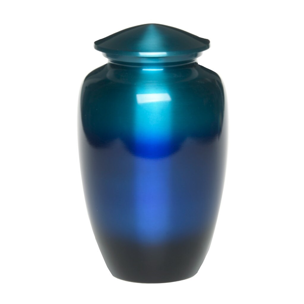 ADULT - Classic Alloy Urn - Ombré Blue