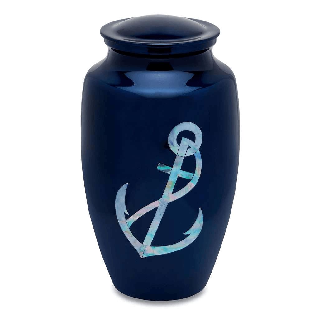 ADULT Alloy - 7514- Blue with Mother of Pearl Anchor