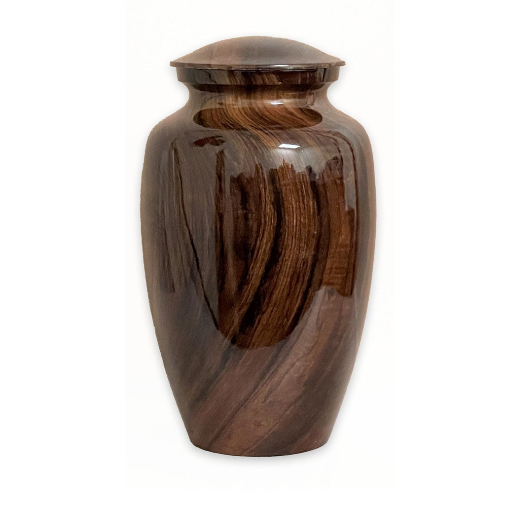 ADULT Alloy urn - Simulated Wood Grain Brazilian Rosewood