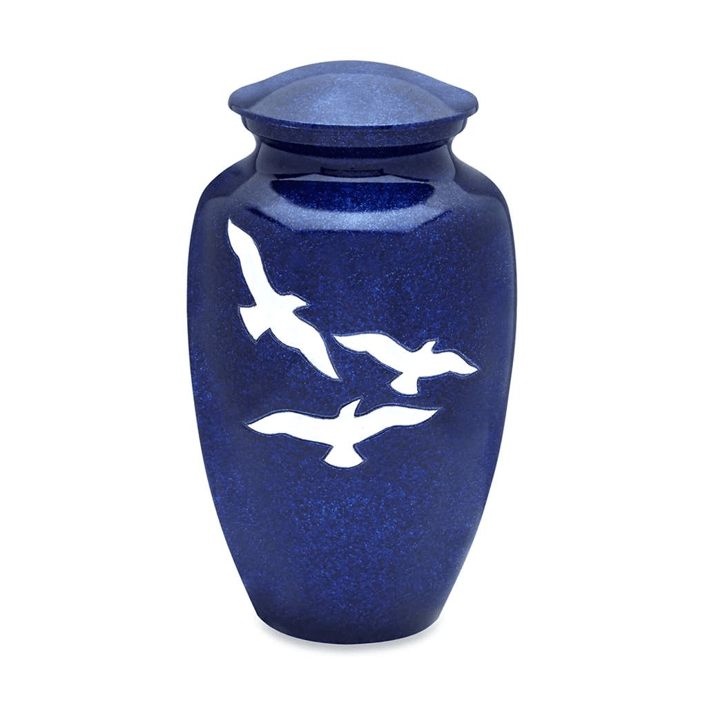 ADULT Alloy - 7725- Blue Urn with Seagulls