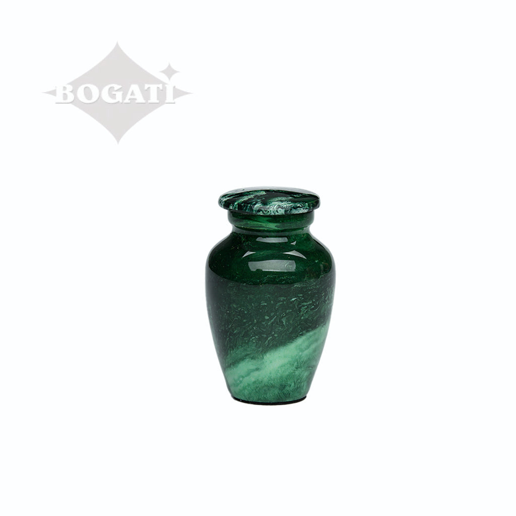 KEEPSAKE Classic Alloy Urn -9003- Malachite Green Swirl - Pack of 10